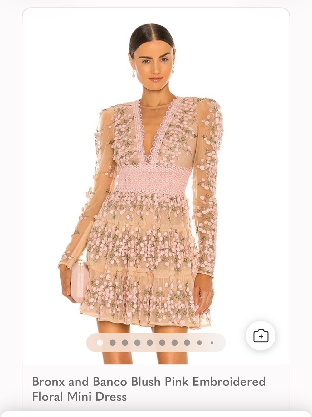 Bronx and Banco Pink Floral Embellished Mini Dress